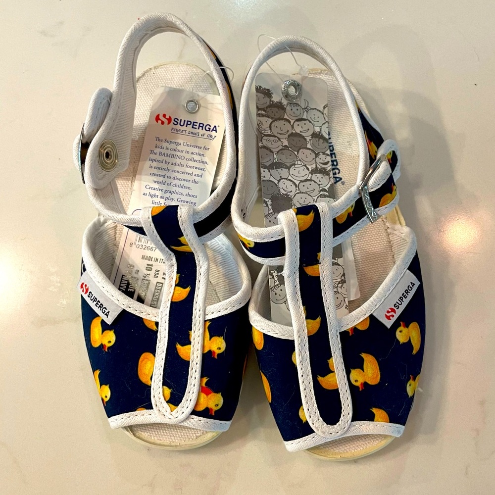 MC2 Saint Barth girls ducky print t-strap sandal Superga® Special Edition